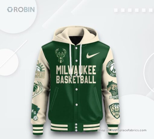 Milwaukee Bucks Fear The Deer Hooded Varsity Jacket