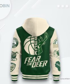 Milwaukee Bucks Fear The Deer Hooded Varsity Jacket