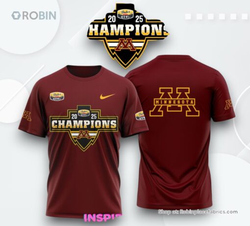 Minnesota Golden Gophers 2025 Duke’s Bowl Champions T Shirt