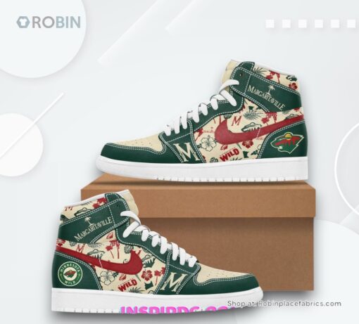 Minnesota Wild Margaritaville Night Limited Edition Nike Air Jordan 1 Sneakers