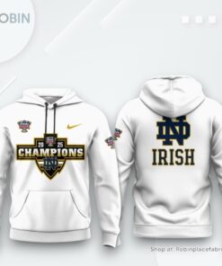 Notre Dame Fighting Irish 2025 Allstate Sugar Bowl Champions White Hoodie