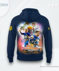 Notre Dame Fighting Irish Orange Bowl Champions 2025 Navy Hoodie