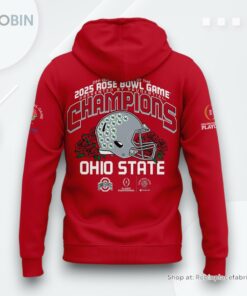 Ohio State Buckeyes 2025 Rose Bowl Game Red Hoodie