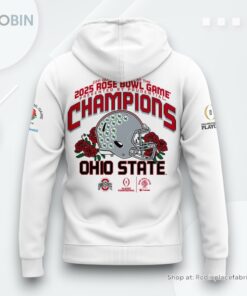 Ohio State Buckeyes 2025 Rose Bowl Game White Hoodie