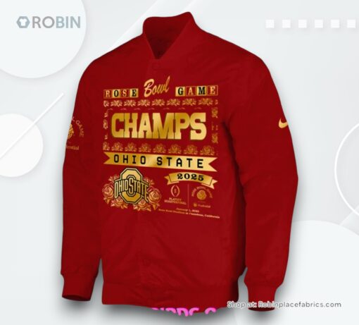 Ohio State Buckeyes Rose Bowl Champions 2025 Red Jacket