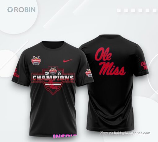 Ole Miss 2025 TaxSlayer Bowl Champions Nike Black Shirt