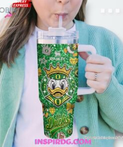 Oregon Ducks Glitter Crown Stanley Tumbler Cup