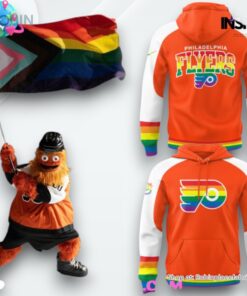 Philadelphia Flyers Gritty Pride Night 2025 Orange Hoodie