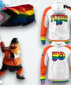 Philadelphia Flyers Gritty Pride Night 2025 White Hoodie