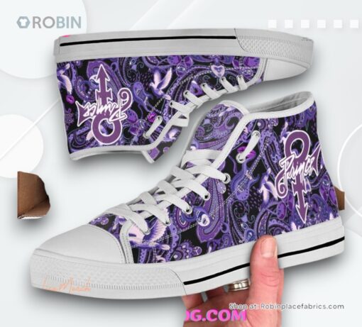 Prince Purple Rain Converse HighTop Canvas Shoes