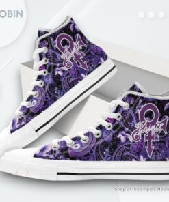 Prince Purple Rain Converse HighTop Canvas Shoes
