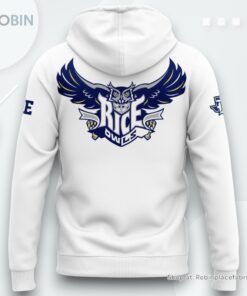 Rice Owls Football 2025 White Hoodie