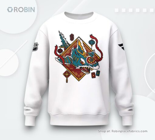 San Jose Sharks Lunar New Year 2025 White Sweatshirt, Sweater