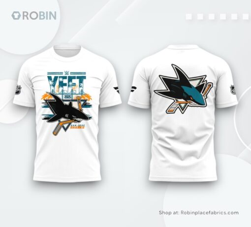San Jose Sharks YEET Limited Edition White Shirt