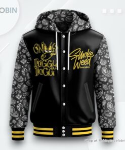 Snoop Dogg Smoke Weed Hooded Varsity Jacket