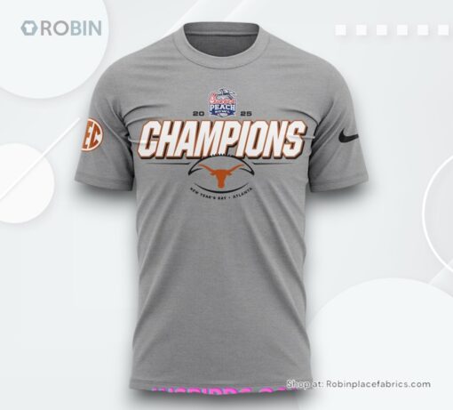 Texas Longhorns Chick fil A Peach Bowl 2025 Gray Shirt