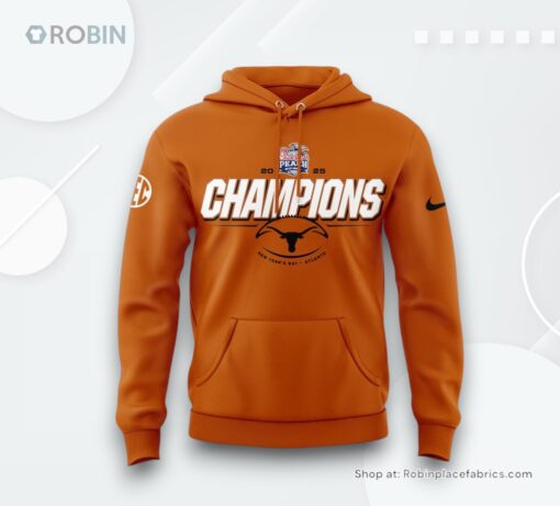 Texas Longhorns Chick fil A Peach Bowl 2025 Orange Hoodie