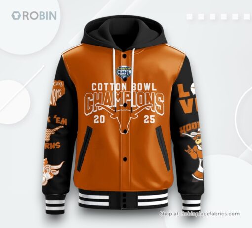 Texas Longhorns Cotton Bowl 2025 Hooded Varsity Jacket