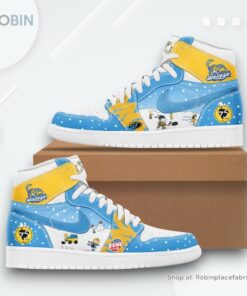 Toledo Walleye 75th Anniversary Peanuts Night Nike Air Jordan 1 Sneakers Toledo Walleye 75th Anniversary Peanuts Night Nike Air Jordan 1 Sneakers