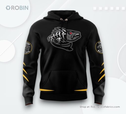 Toledo Walleye Bone Fish Blackout Night Hoodie