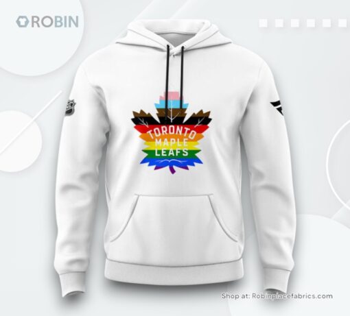 Toronto Maple Leafs Pride Night 2025 White Hoodie