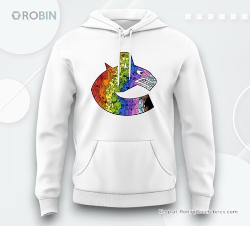 Vancouver Canucks Pride Night White Hoodie