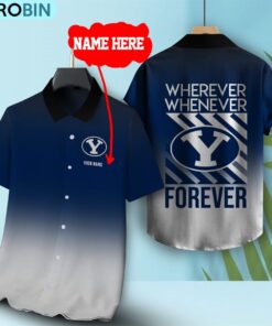 Wherever Whenever Brigham Young Cougars Forever Hawaiian Shirt