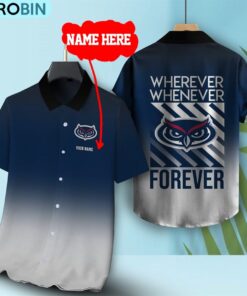 Wherever Whenever Florida Atlantic Owls Forever Hawaiian Shirt Wherever Whenever Florida Atlantic Owls Forever Hawaiian Shirt