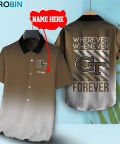 Wherever Whenever Georgia Tech Yellow Jackets Forever Hawaiian Shirt Wherever Whenever Georgia Tech Yellow Jackets Forever Hawaiian Shirt