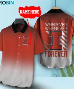 Wherever Whenever Illinois Fighting Illini Forever Hawaiian Shirt Wherever Whenever Illinois Fighting Illini Forever Hawaiian Shirt