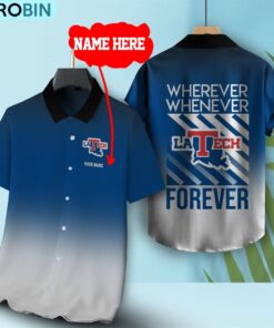 Wherever Whenever Louisiana Tech Bulldogs Forever Hawaiian Shirt Wherever Whenever Louisiana Tech Bulldogs Forever Hawaiian Shirt