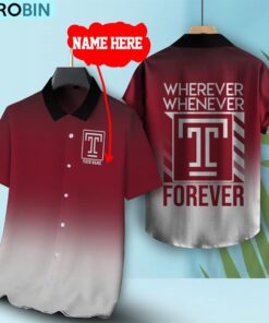 Wherever Whenever Temple Owls Forever Hawaiian Shirt