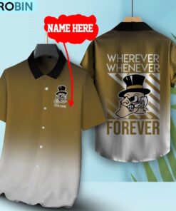 Wherever Whenever Wake Forest Demon Deacons Forever Hawaiian Shirt
