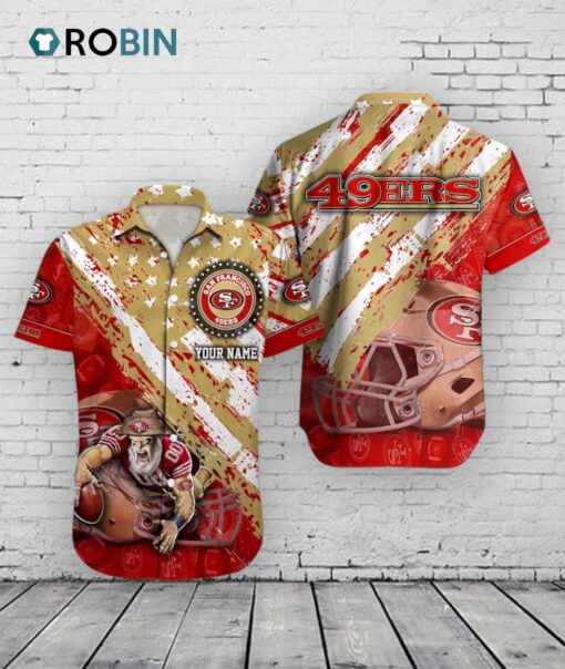 49ers American Flag Hawaiian Shirt –  Custom NFL San Francisco