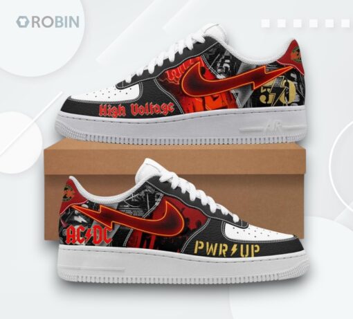 ACDC High Voltage Air Force 1 Shoes   Graphic Print Design