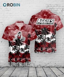 Aggies Hawaiian Shirt New Mexico State Palms Tree Print
