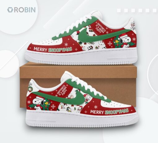 Air Force 1 Shoes   Snoopy Christmas Design Happiness Is A Warm Puppy