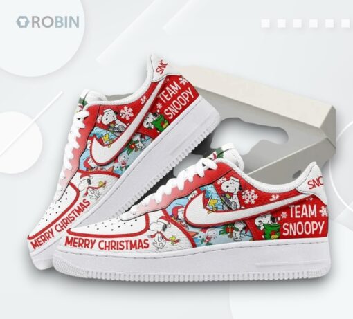 Air Force 1 Shoes   Snoopy Merry Christmas & Happy Holidays Design