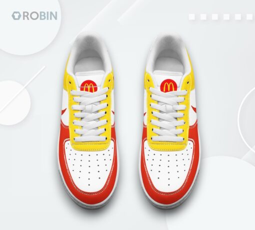 Air Force 1 Shoes with McDonald’s Hamburger Fan Design Print