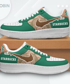 Air Force 1 Shoes with Starbucks Coffee Fan Graphic Design Air Force 1 Shoes with Starbucks Coffee Fan Graphic Design