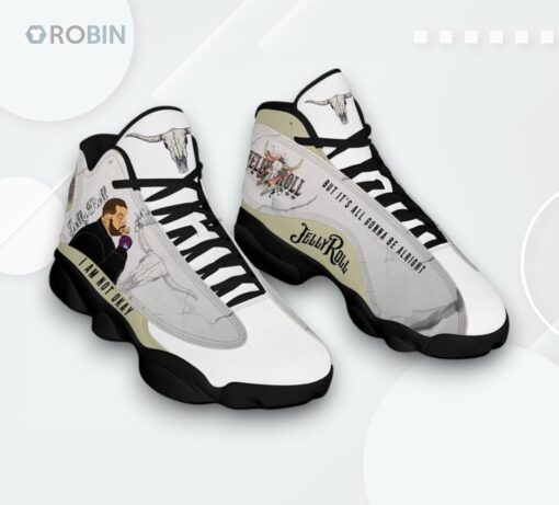 Air Force 13 Shoes   ‘I Am Not Okay But It’s All Gonna Be Alright’ Jelly Roll Design