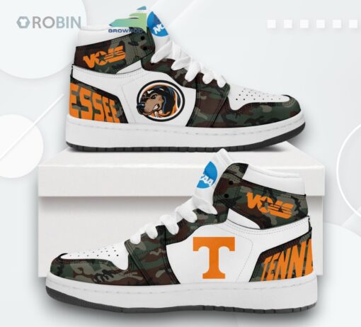 Air Jordan 1 Shoes   Tennessee Vols Camo Salute to Service Football Design