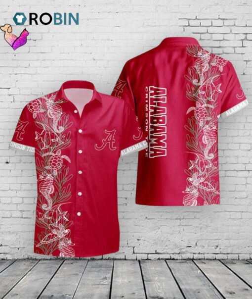 Alabama Crimson Tide Turtle Seaweed Hawaiian Shirt