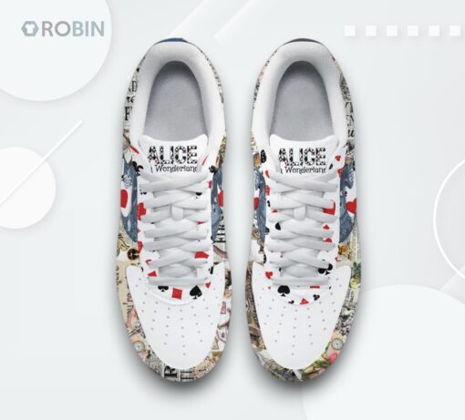 Alice in Wonderland Queen Design Red & White Air Force 1 Sneakers