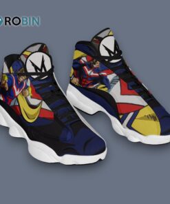 All Might Inspired Jordan 13 Sneakers – Unique Hero Print Design