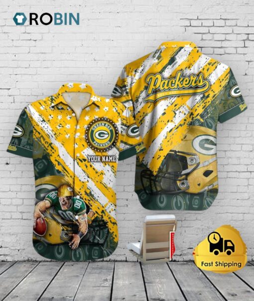 American Flag Green Bay Packers Hawaiian Shirt