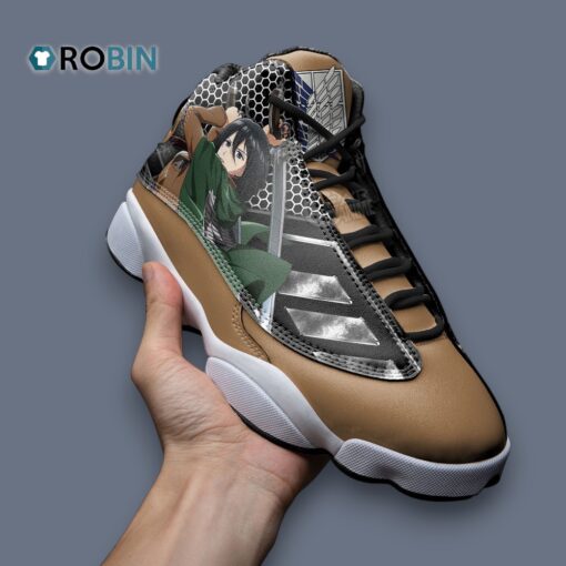 AOT Mikasa Ackerman Jordan 13 Sneakers – Unique Anime Print Design Shoes