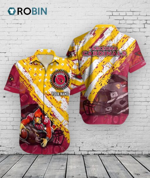 Arizona Cardinals American Flag Hawaiian Shirt