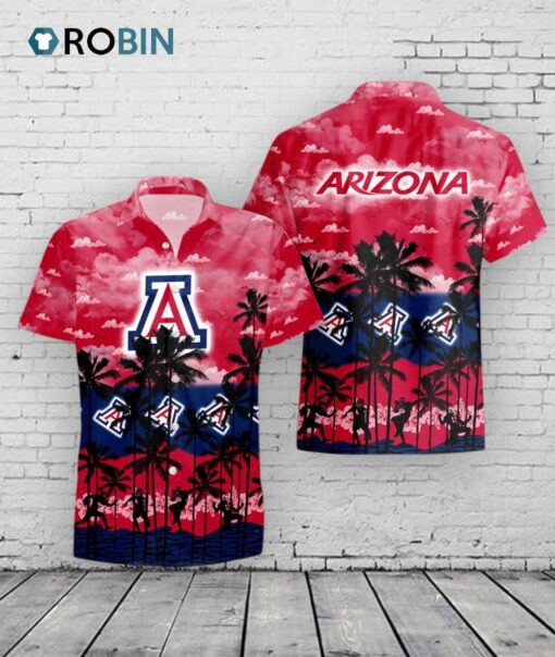 Arizona Wildcats Hawaiian Shirt –  Palms Tree Design