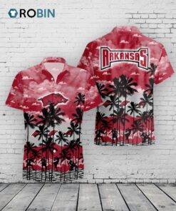 Arkansas Razorbacks Hawaiian Shirt –  Palm Tree Print